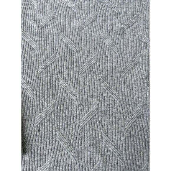 Isaac Mizrahi Cashmere Mock Neck Cable Sweater Women's Size Large Gray Soft - Picture 3 of 7